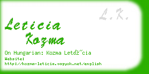 leticia kozma business card